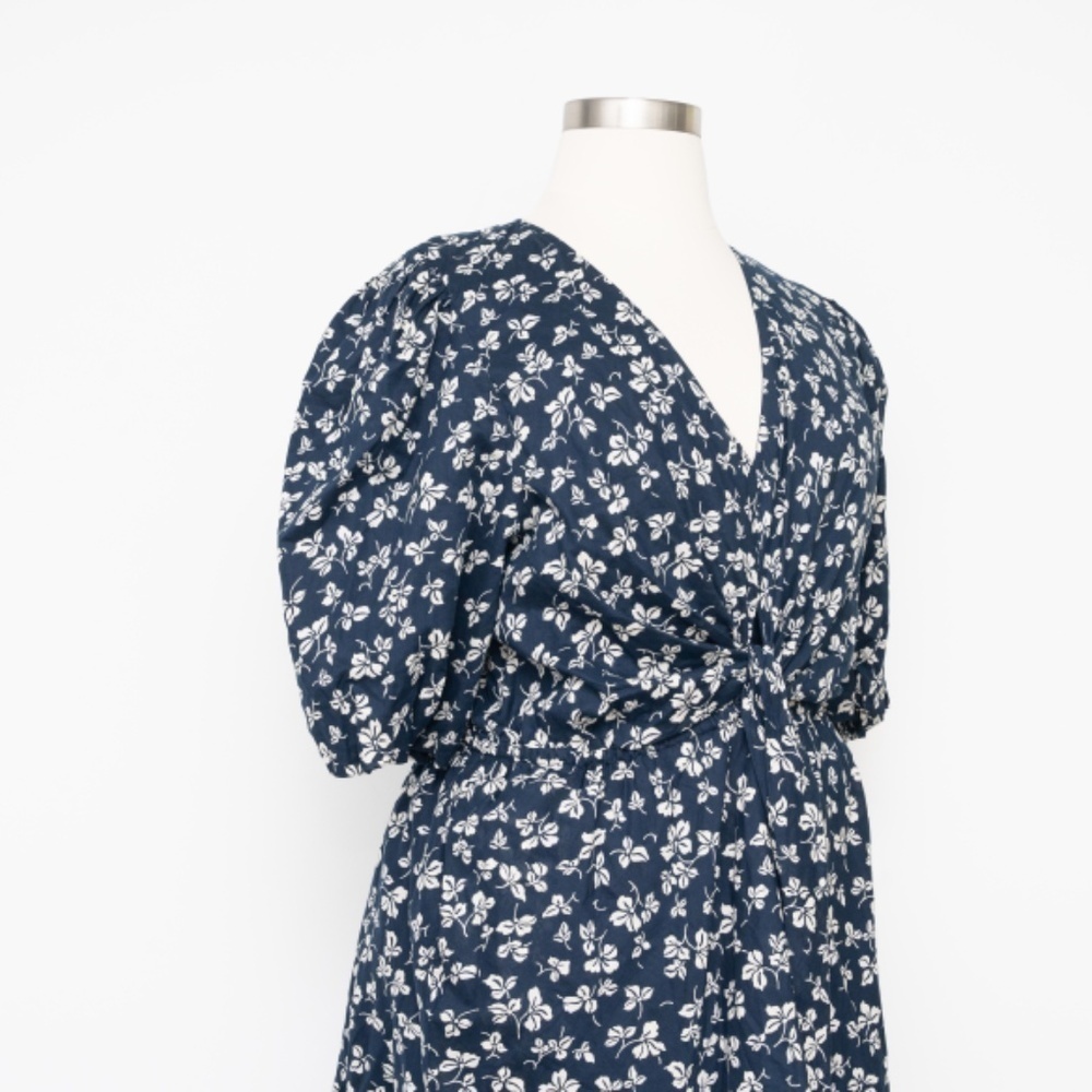 Lauren Ralph Lauren. 80s Puff Sleeve Floral Cotton Voile Dress. - Picture 9 of 13